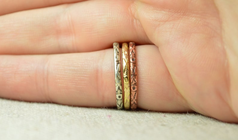 Bohemien XOXOXO Ring, Love Ring, Hugs and Kisses Ring, Promise Ring, Stacking Rings, Copper, Silver, Gold, Rose Gold, Promise Ring, love E8 image 4