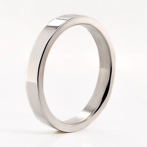 3mm Wide Flat Silver Ring, Sterling Band, minimal wedding band, Sterling Silver Ring, Danity Band, 925 Silver, Stacking Ring, Boho image 4