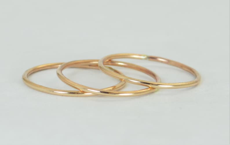 Thin Round Bronze Stacking Rings, Bronze Ring, Bronze Stacking Ring, Bronze Jewelry, Bronze Ring, Dainty Bronze Ring, BoHo Ring image 3