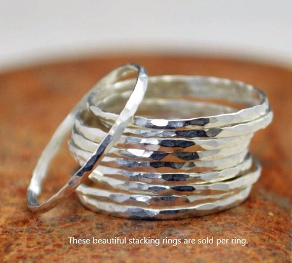 Etsy silver sale stacking rings