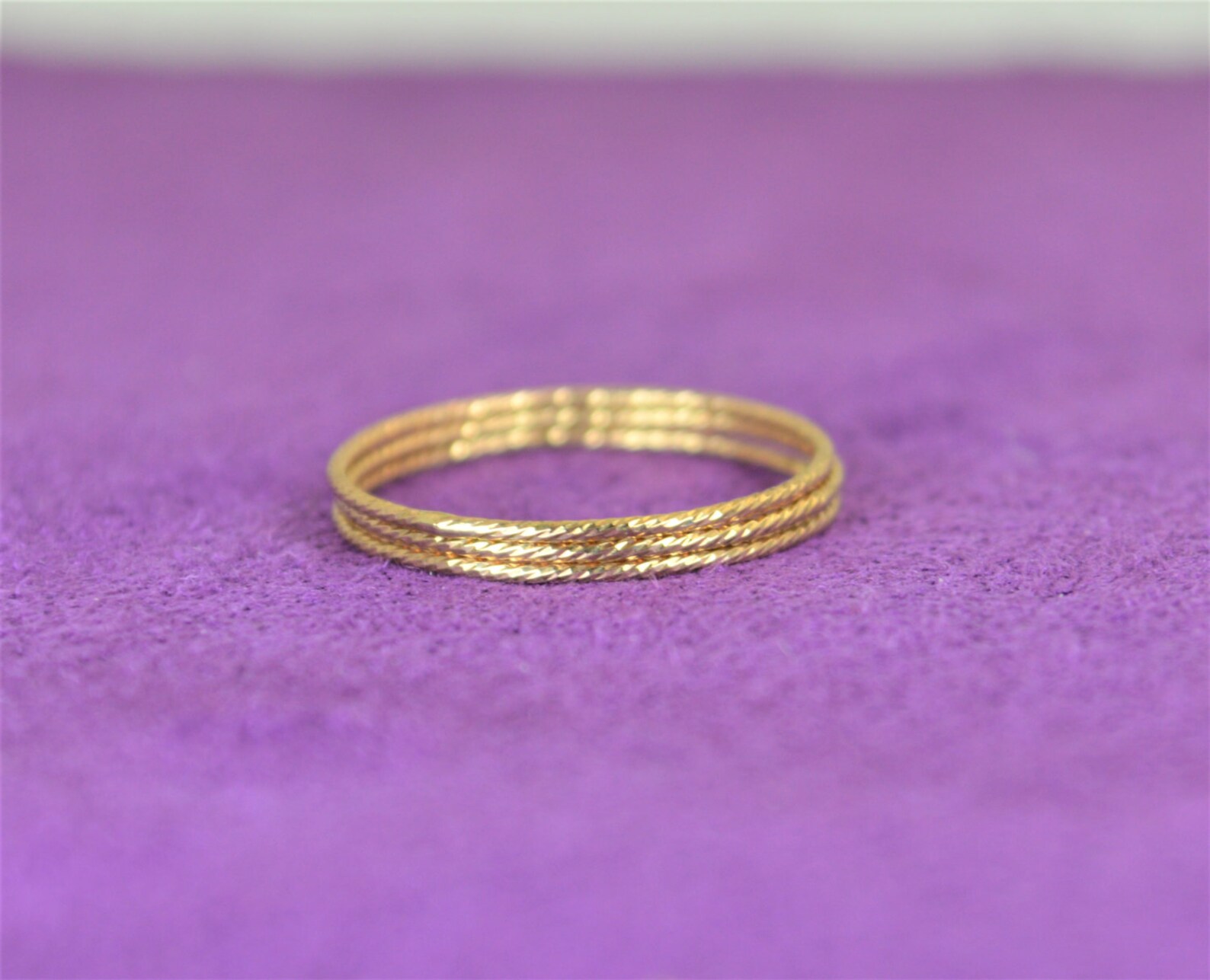 Thin Gold Filled Sparkle Ring Gold Ring Stacking Rings Etsy
