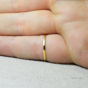 22k Solid Yellow Gold Hammered Ring Thin Gold Ring 22k Gold - Etsy