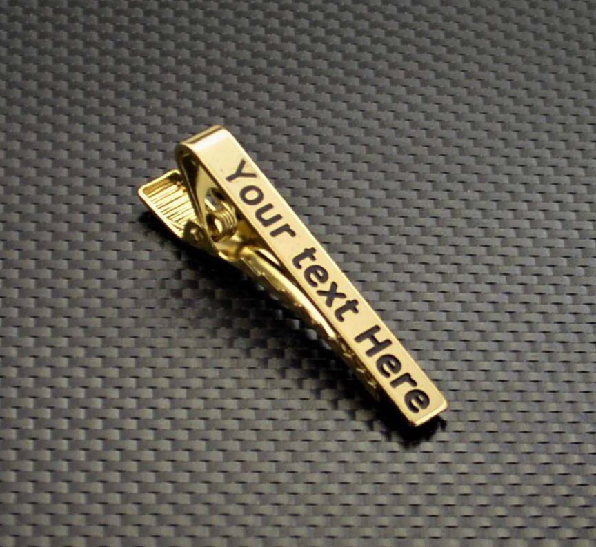 Gold Tie Clip, Groomsmen Gift, Custom Tie Clip, Personalized Tie Clip, Tie Clip, Custom Men's
