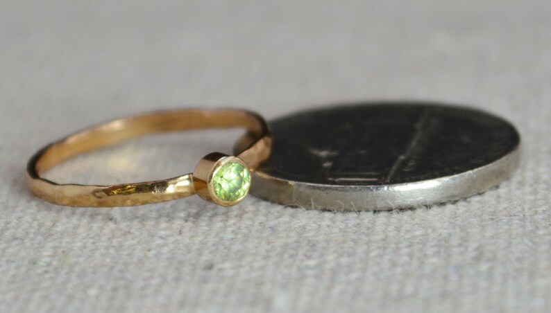 Classic Rose Gold Filled Peridot Ring, solitaire, solitaire ring, rose gold filled, August Birthstone, Mothers Ring, gold band, Band image 3