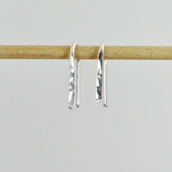 Silver Arc Earrings, Arc Earrings, Horseshoe Earrings, Open Hoop Earrings, Small Silver Hoops, Dainty Earrings, Everyday Earrings, Alari