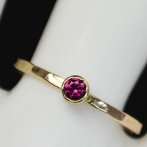 Classic 14k Gold Filled Ruby Ring, Gold solitaire, solitaire ring, 14k gold filled, July Birthstone, Mothers Ring, gold band, yellow image 1