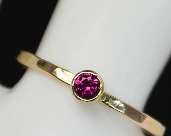 Classic 14k Gold Filled Ruby Ring, Gold solitaire, solitaire ring, 14k gold filled, July Birthstone, Mothers Ring, gold band, yellow