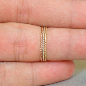 Set of Silver and Yellow and Rose Gold Filled Thin Stacking Ring Set, Spiral Rings, Silver Ring, Stacking Rings, Yellow Gold Rings, Ring Set image 2