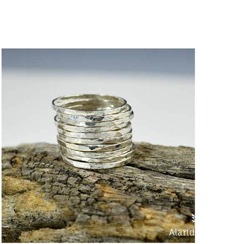 Thin .999 Pure Silver Stackable Ring(s), Stack Rings, Stacking Rings, Made to Order, Hammered Silver Ring