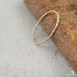 Thin Round Faceted Ring Set, Sterling Silver, 14k Gold Fill, 14k Rose Gold Fill, Dainty Ring Set, Minimal ring set, Stacking Ring Set image 4