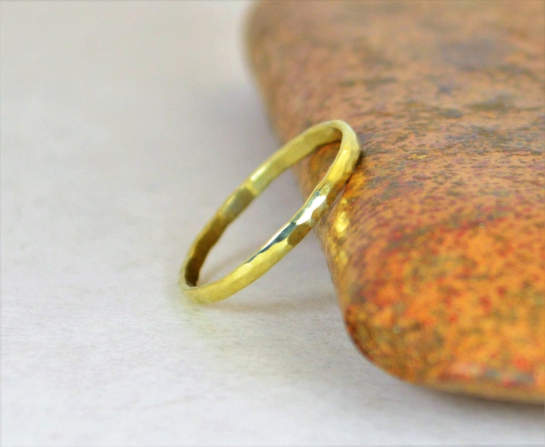 Classic Solid 14k Green Gold Stacking Ring, Gold Band, Gold Ring, Solid Gold Ring, 14k Gold Ring, Real Gold Ring, Green, Band, Green Gold image 1