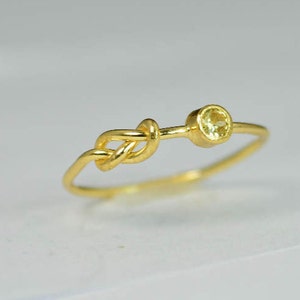 14k Gold Topaz Infinity Ring, 14k Gold Ring, Stackable Rings, Mother's Ring, November Birthstone Ring, Gold Infinity Ring, Gold Knot Ring image 3