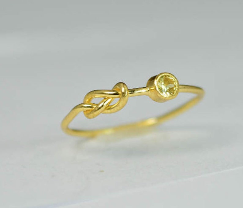 14k Gold Topaz Infinity Ring, 14k Gold Ring, Stackable Rings, Mother's Ring, November Birthstone Ring, Gold Infinity Ring, Gold Knot Ring image 3