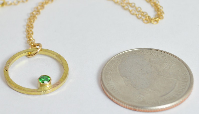14k Gold Filled Emerald Necklace, Mothers Necklace, Mom Necklace, May Birthstone Necklace, Emerald Necklace, Mother's Necklace, Emerald image 3