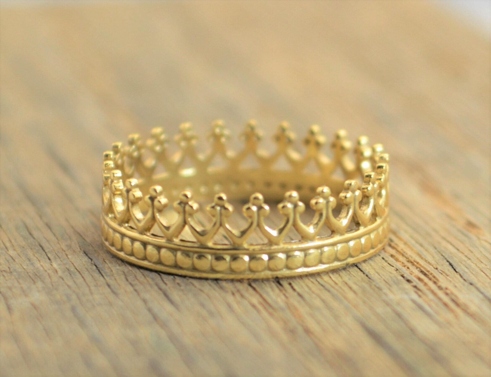 Crown Ring Princess Ring Gold Crown Ring Gold Princess Etsy