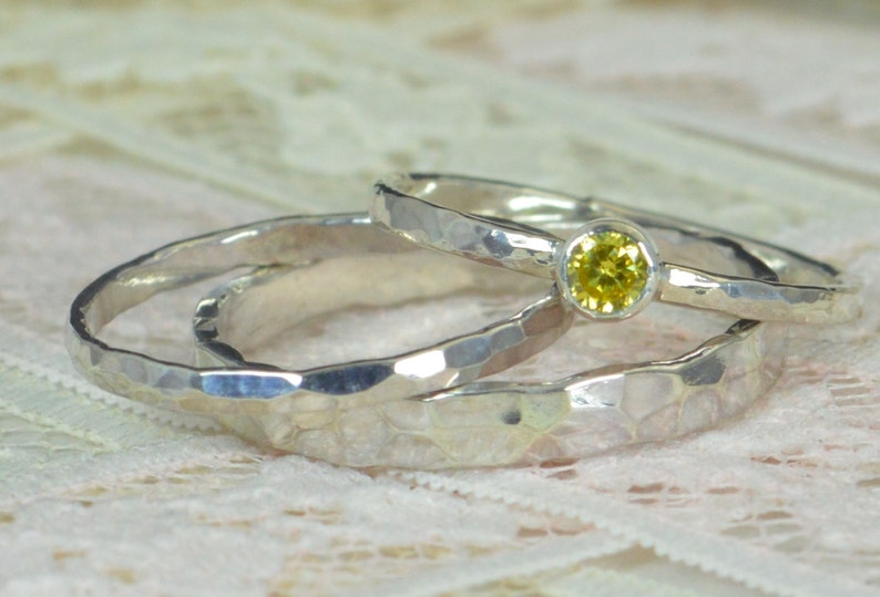 Sterling Silver Topaz Wedding Ring Set November Birthstone Topaz Engagement Ring Rustic Wedding Ring Set Sterling Silver Topaz Ring