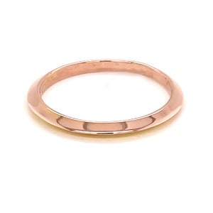 Knife Edge Ring, Rose Gold 10k, 14k, 18k, Triangle Gold Band, Triangle Gold Ring, Real Rose gold, Inexpensive wedding band, Rose Gold image 2