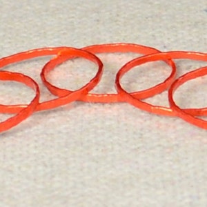 Super Thin Orange Silver Stackable Rings, Orange Ring, Stack Rings, Orange Stacking Rings, Orange Jewelry, Thin Orange Ring, Orange, Band image 3
