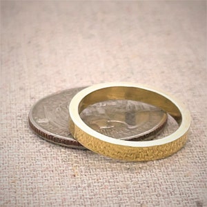Solid Gold Flat Wedding Band, 3mm wide, classic wedding ring, available in: 10k, 14k, 18k, 22k, unisex, minimilist image 3