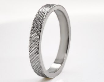 3mm  Solid Platinum Florentine Engraved Band, Platinum Wedding Ring, 950 Platinum Ruthenium , minimal Wedding Ring, Free Engraving