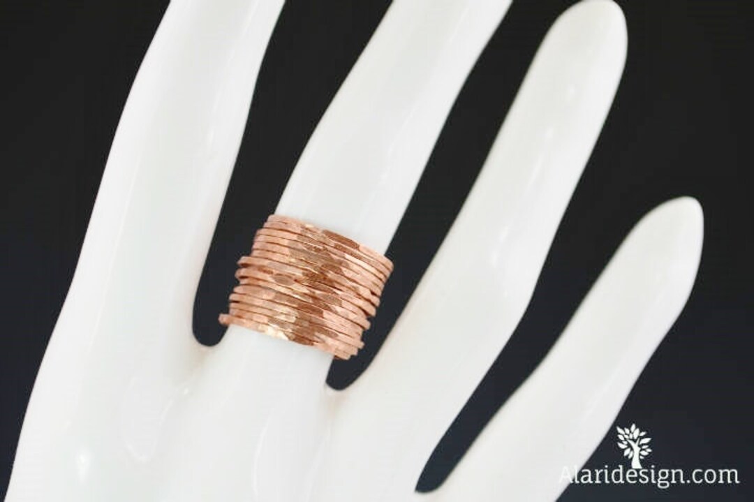 Set of 15 Super Thin Copper Stackable Rings, Stackable Ring, Stacking ...