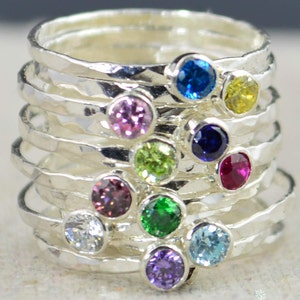 Grab 2 Mothers Rings Silver Ring Birthstone Mothers Ring image 2