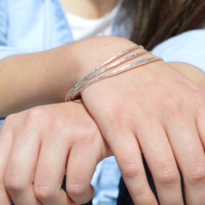 Thin Silver Bangle, Raw Silk Bangle, Thin Bangle, Stacking Bangles, Sterling Silver Bangle, silver bracelet, stacking bangle, silver bangle