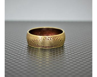Burgundy  Los Angeles Coin Ring, Burgundy Ring, LA Coin Ring, Unusual Ring, Brass Ring, Coin Art, Los Angeles Art, Brass Band, Coin Ring