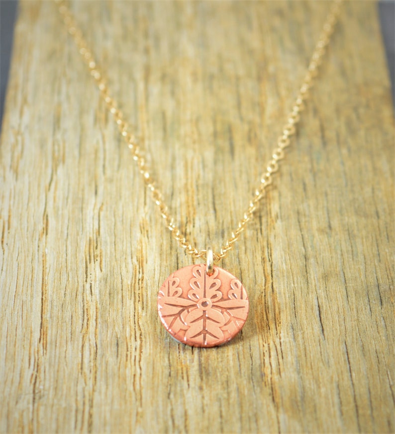 Japanese Coin Necklace, Dusky Rose Coin Necklace, Coin Art, Japanese Art, Bronze Coin, Japanese, Boho Necklace, Two-Sided, Coin Charm, Charm image 3