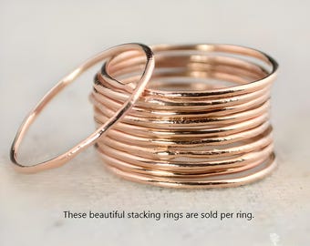 Thin Round Copper Stacking Ring, Pure Copper, Copper Stacking Ring, Copper Jewelry, Dainty Copper Ring, Copper boho Ring, Pure Copper