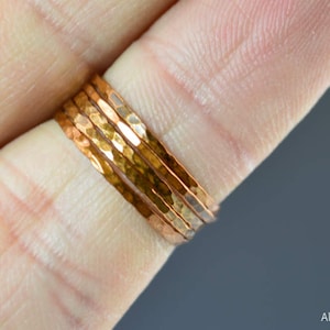 Super Thin Golden Copper Stackable Rings Copper Ring image 2