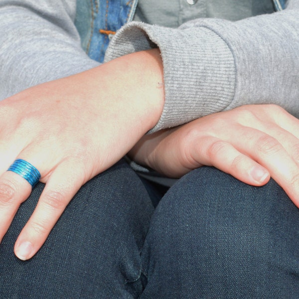 Super Thin Turquoise Silver Stackable Ring(s), Blue Ring, Thin Blue Ring, Turquoise Jewelry, Alari, Stack Ring, Stacking Ring, Hammered Ring