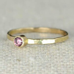 Classic 14k Gold Filled Alexandrite Ring, Gold solitaire, solitaire ring, 14k gold filled, June Birthstone, Mothers Ring, gold band, yellow image 1