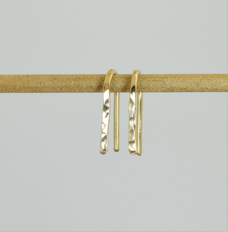 Gold Arc Earrings, Arc Earrings, Horseshoe Earrings,Gold Open Hoop Earrings, Simple Earrings,14K Gold Filled,Gold Open Hoop,Minimal Earrings image 1