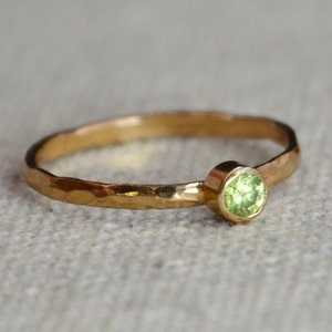 Classic Rose Gold Filled Peridot Ring, solitaire, solitaire ring, rose gold filled, August Birthstone, Mothers Ring, gold band, Band image 1