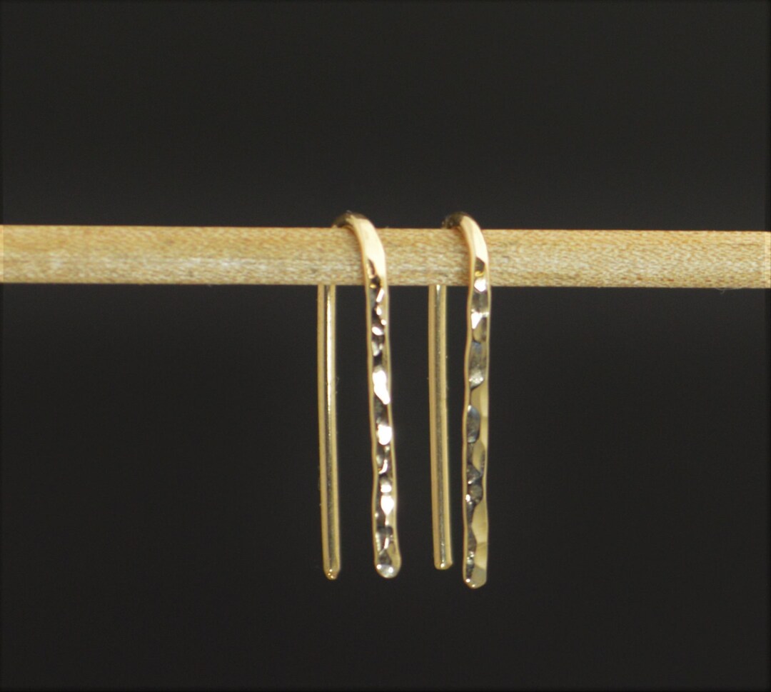 Gold Open Hoop Earrings, Horseshoe Earrings, Arc Earrings,simple