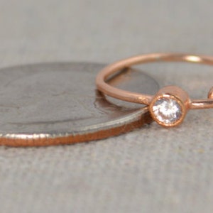 CZ Diamond Infinity Ring, Rose Gold Filled, Diamond Ring, Solitaire, Stackable Rings, Mother's Ring, Rose Gold Ring, Rose Gold Knot Ring image 3