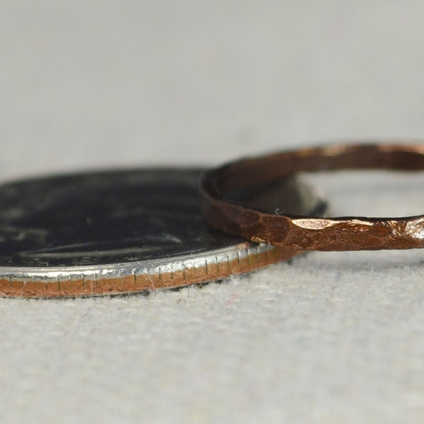 Bronze Copper Amethyst Ring Classic Size Stackable Rings image 2
