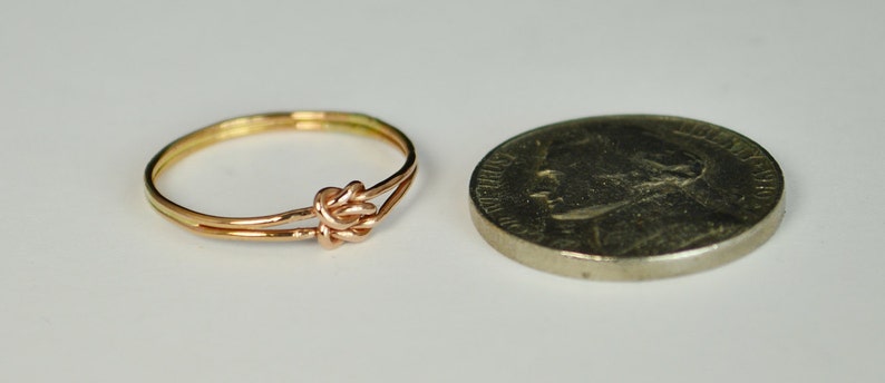 Dainty Rose Gold Double Knot Ring Love Knot Ring Mother Daughter Ring Bridal Ring BFF Ring Love Ring Promise Ring