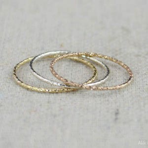 Thin Round Faceted 14k Gold Fill Rings, Dainty Gold Ring, Minimal Gold Ring, Gold Stacking Ring, Stackable Rings, Minimal Rings, Modern image 4