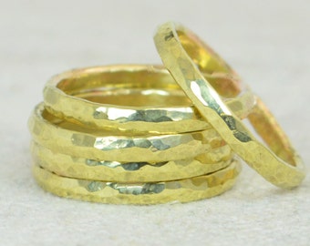 Super Thick Stackable Brass Ring(s), Brass Rings, Stackable Rings, Brass Ring, Hammered Ring, Brass Band, Gold Ring, Brass Jewelry