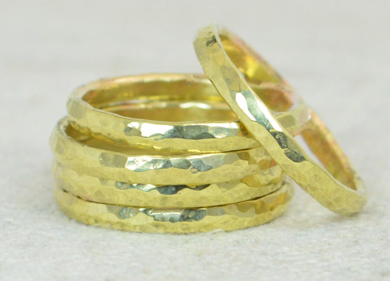 Super Thick Stackable Brass Rings, Brass Rings, Stackable Rings, Brass Ring, Hammered Ring, Brass Band, Arthritis Ring, Brass Jewelry image 1