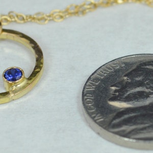 Solid 14k Gold Sapphire Necklace, Mothers Necklace, Mom Necklace,September Birthstone Necklace, Sapphire Necklace,Mother's Necklace,Sapphire image 3