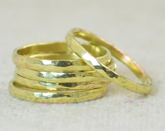Thick Stackable Brass Ring(s), Brass Rings, Stackable Rings, Brass Ring, Hammered Brass, Brass Band, Arthritis Ring, Brass Jewelry