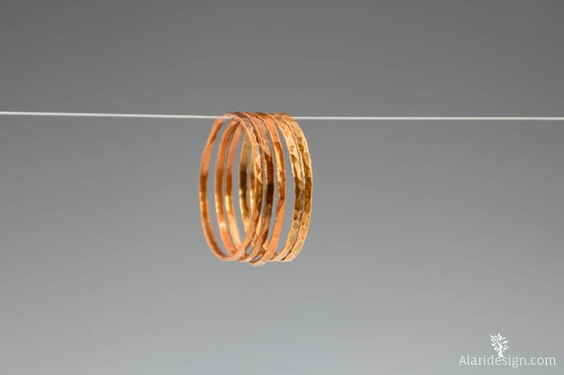 Super Thin Golden Copper Stackable Rings Copper Ring image 3