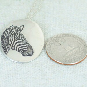 Zebra Pendant, Zebra Necklace, Silver Zebra Necklace, Animal Necklace, Zebra Jewelry, Zebra, Zebra Jewelry Set, Zebra Sterling Pendant image 3