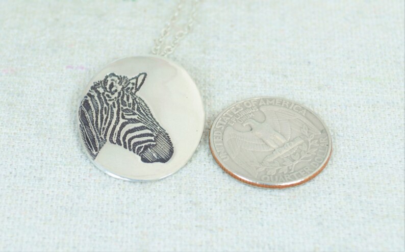 Zebra Pendant, Zebra Necklace, Silver Zebra Necklace, Animal Necklace, Zebra Jewelry, Zebra, Zebra Jewelry Set, Zebra Sterling Pendant image 3