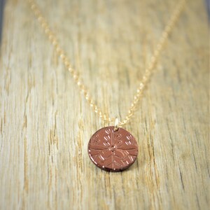 Japanese Coin Necklace, Brown Coin Necklace,Coin Art, Japanese Art, Bronze Coin, Japanese, Boho Necklace, Two-Sided,Coin Charm, Charm,Orient image 3