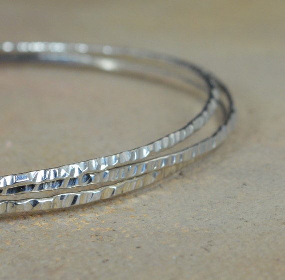 Thin sterling on sale silver bangles