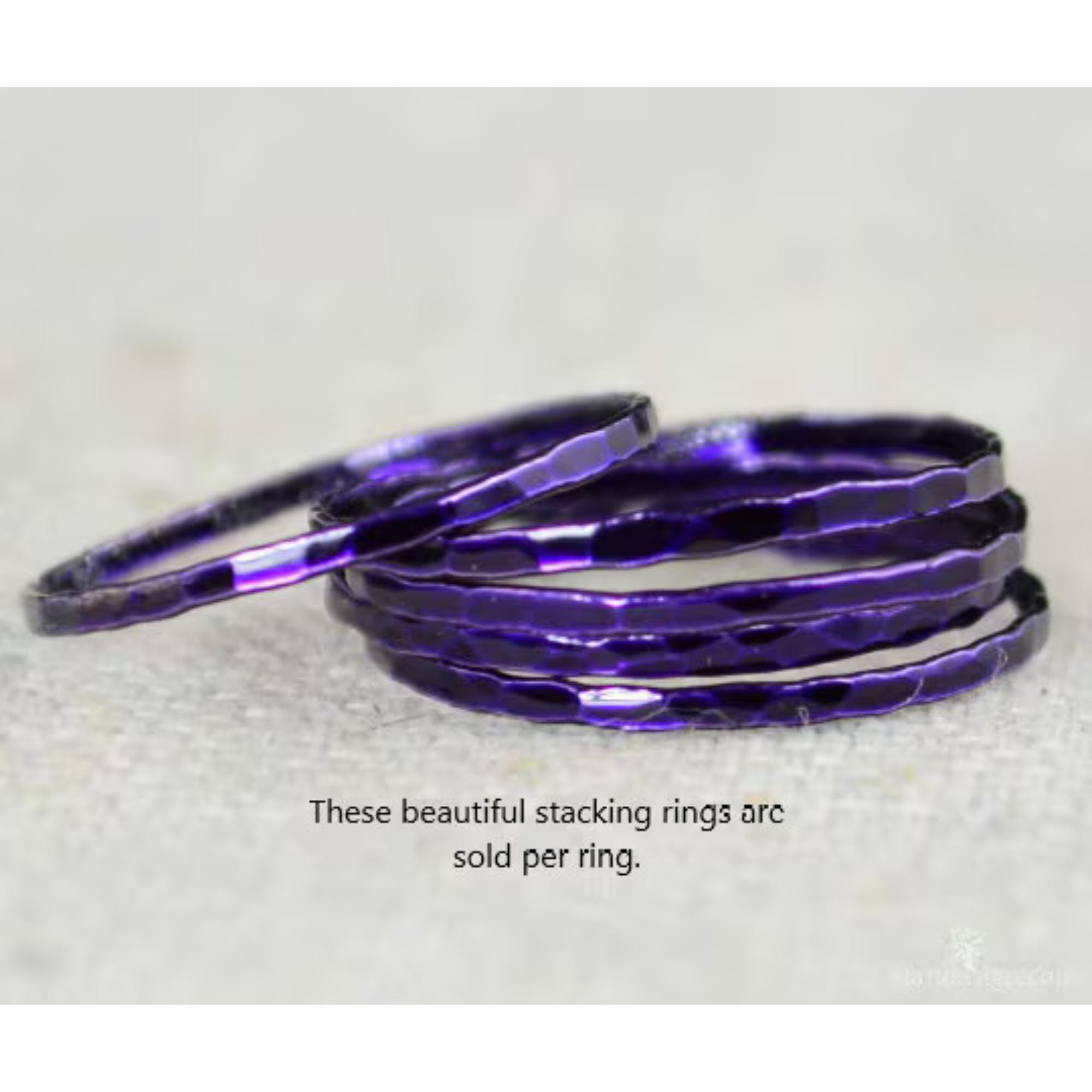 Super Thin Violet Silver Stackable Ring(s),Purple Ring,Purple Stacking Rings,Purple Jewelry, Thin Violet Ring, Purple Accessory, Violet Ring